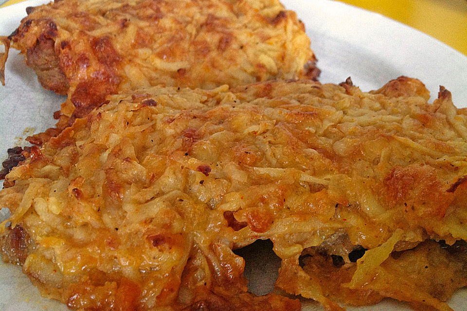 Schnitzel in Kartoffelpufferkruste