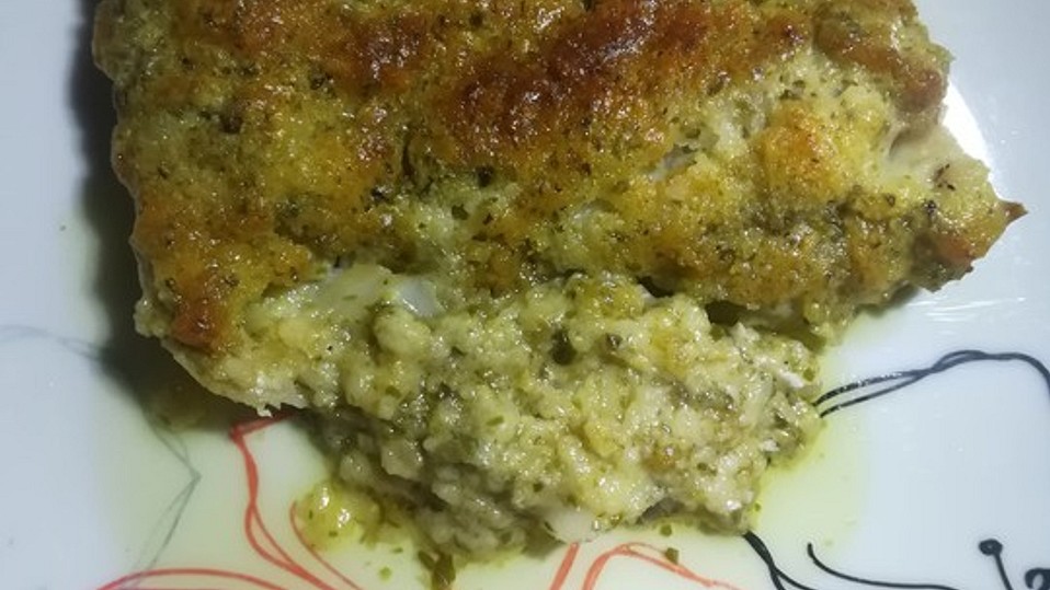 Überbackenes Fischfilet mit Parmesankäse und Kapern von Tatunca