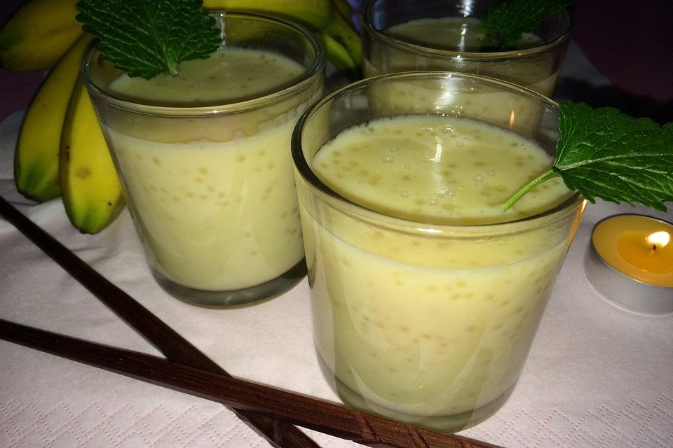 Veganer Kokos-Bananen-Sago-Pudding