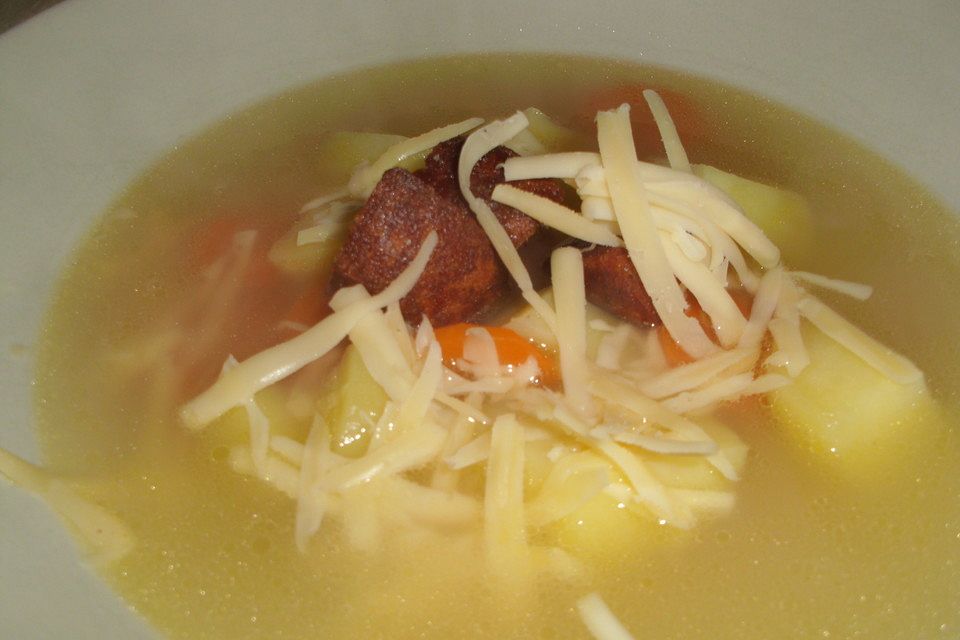 Tschechische Knoblauchsuppe (Oukrop)