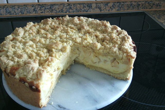 Apfel-Käse-Kuchen mit Streuseln von Efeumaus| Chefkoch