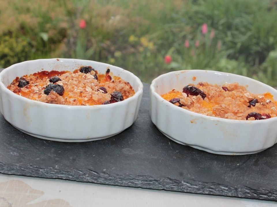 Mandarinen-Cranberry-Hafercrunch-Crumble von patty89| Chefkoch