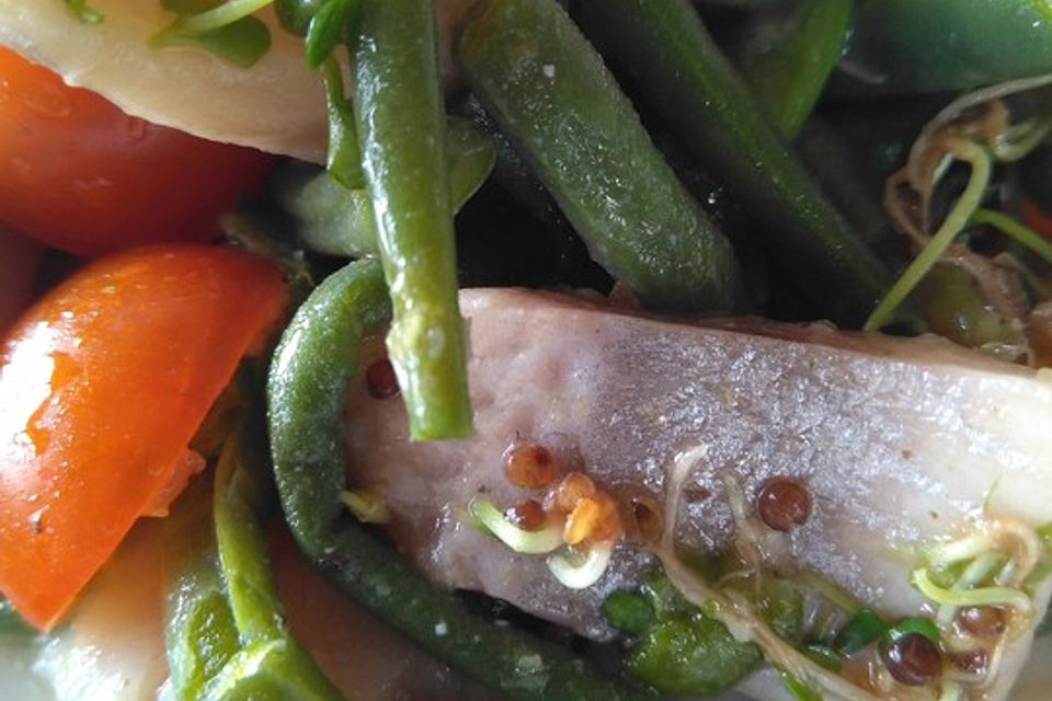 Holländische Matjes mit Salat von grünen Bohnen