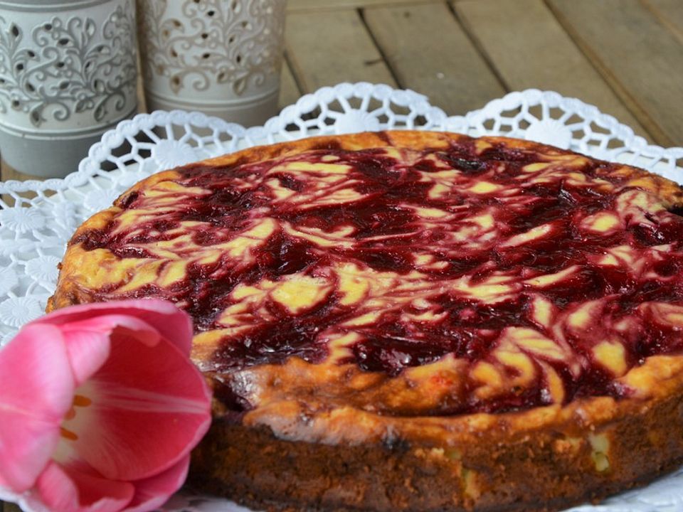 Marmorierter Himbeer-Käsekuchen von Sunny-Lea| Chefkoch