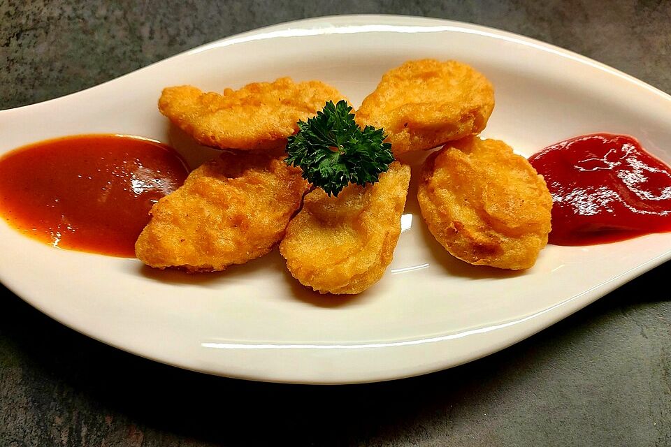 Knusprige Chicken Nuggets mit süßsaurer Sauce