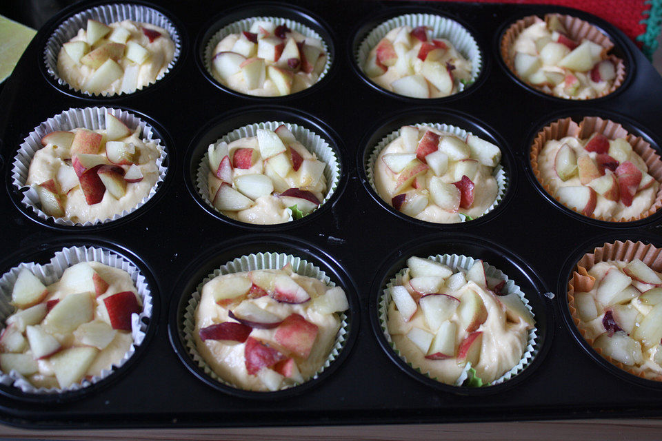 sunshines Vanille-Pfirsich-Joghurt-Muffins