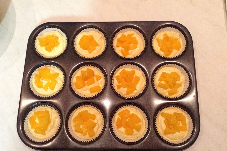 sunshines Vanille-Pfirsich-Joghurt-Muffins