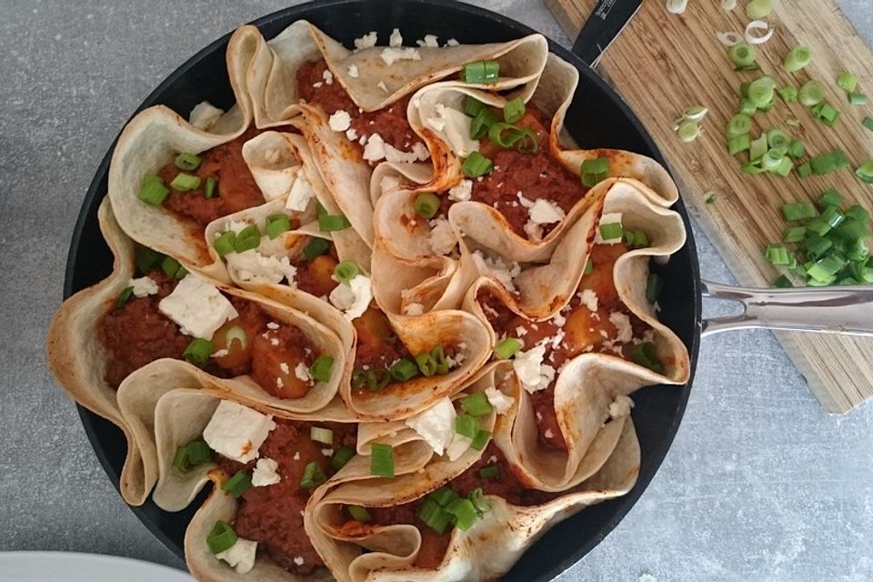 Tortilla-Hack-Taschen aus der Pfanne