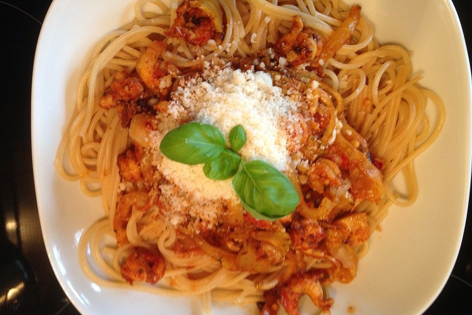 Pasta mit Flusskrebs-Fenchel-Sugo