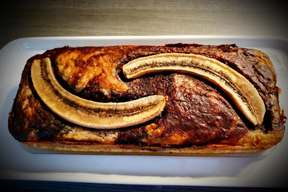 Veganes Zebra Schokoladen-Bananenbrot