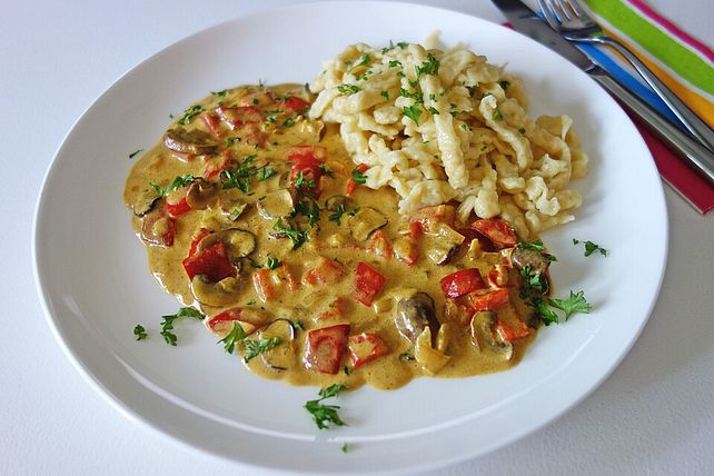 Champignon-Paprika-Soße mit einem Hauch von Curry von Abchefköchin ...