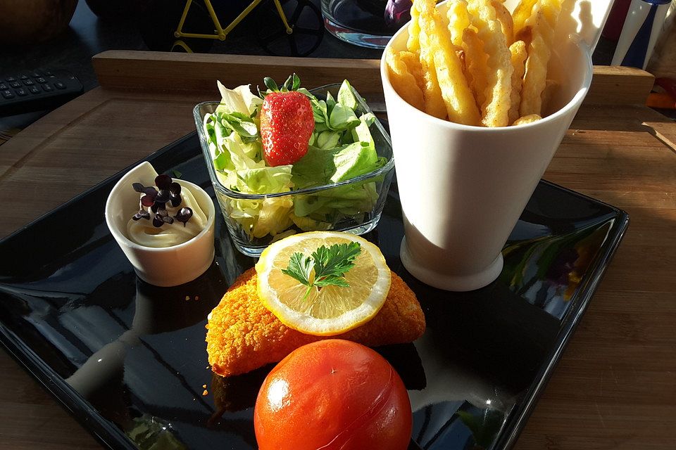 Hähnchen Cordon bleu mit Pommes frites