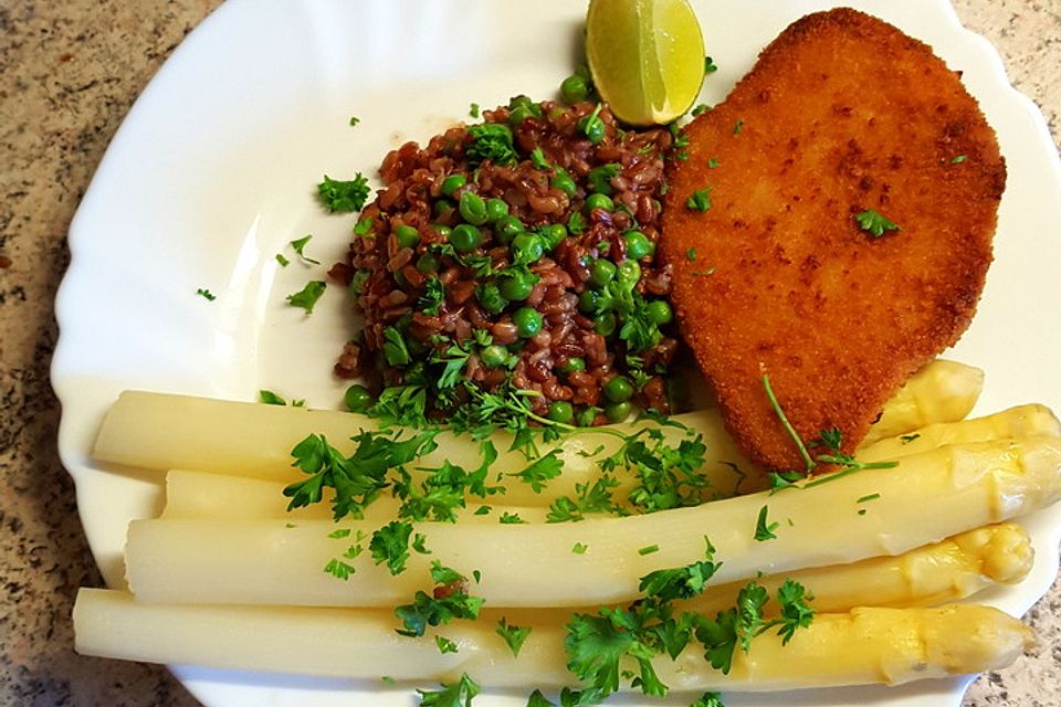 Eris veganer Spargel mit rotem Risi Bisi