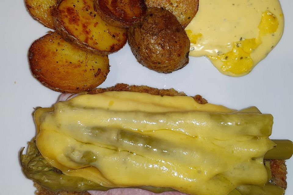 Spargel mit Schnitzel und falscher Hollandaise bei Histaminintoleranz