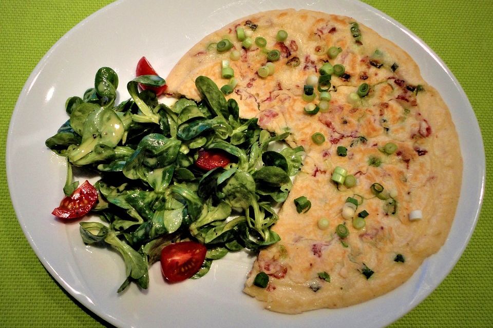 Pfannkuchen mit Speck und Frühlingszwiebeln à la Gabi