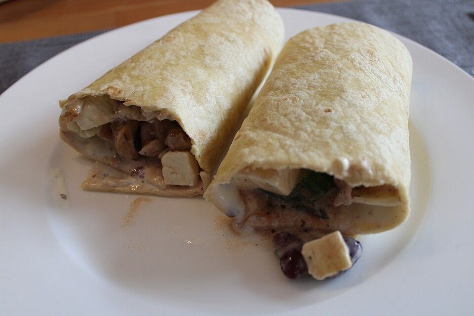 Wraps mit Hähnchen und Kidneybohnen