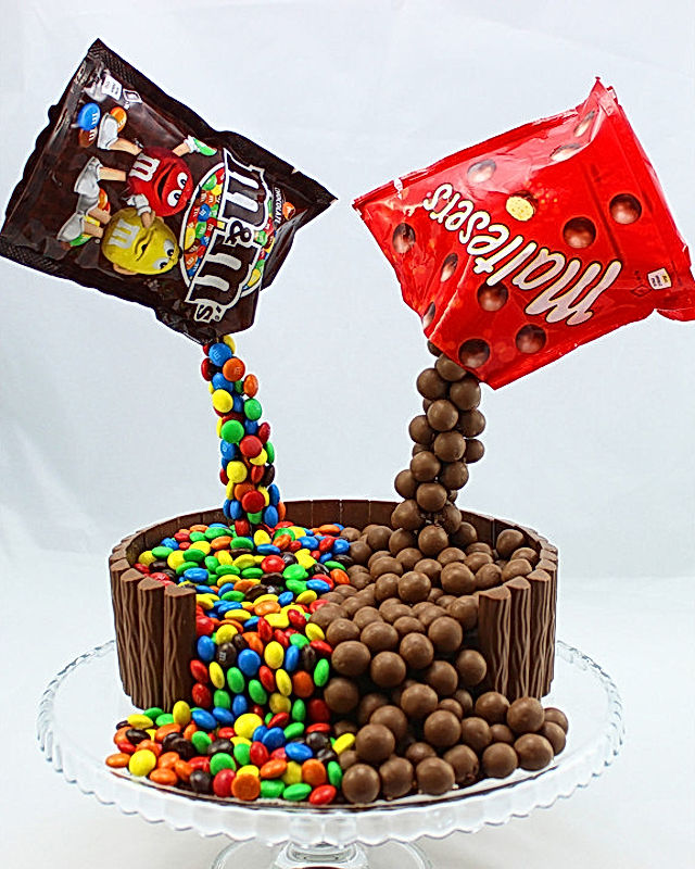 Illusion Candy Cake mit M&Ms und Maltesers