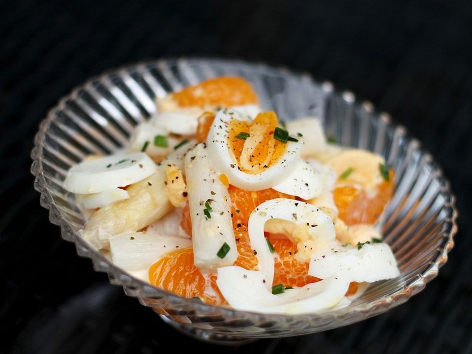 Schneller Spargel-Eier-Mandarinen-Salat von Kadifunkel| Chefkoch