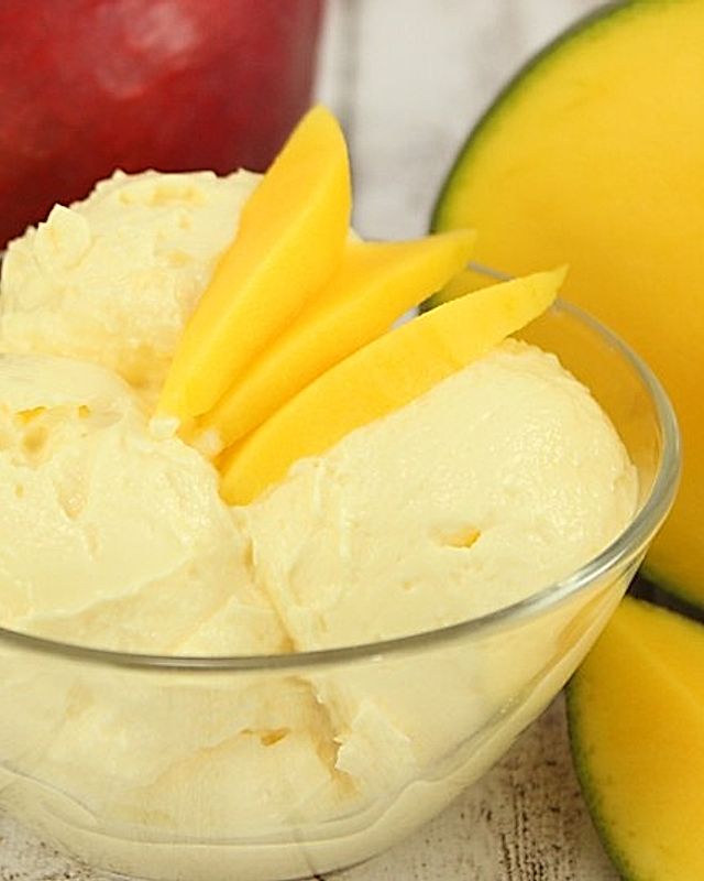 Mango-Eis ohne Eismaschine