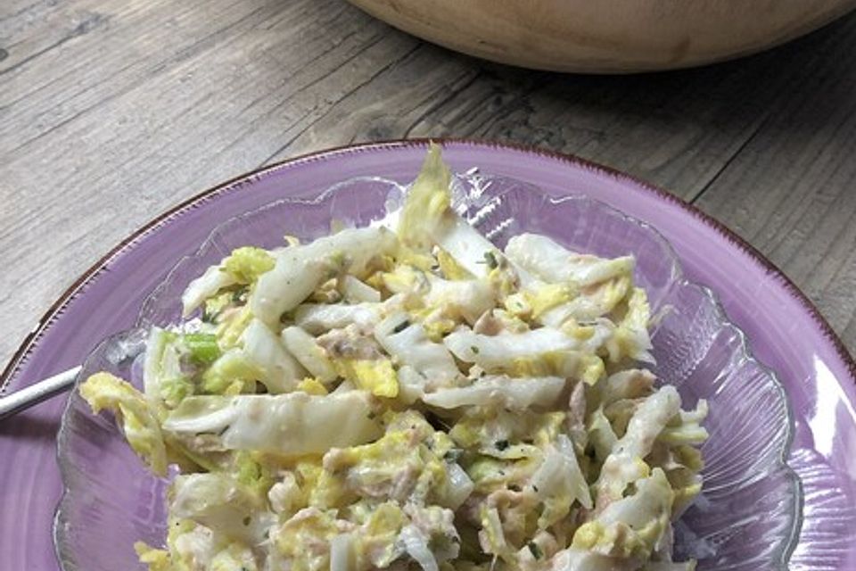 Chinakohlsalat mit Sahne - Thunfisch Soße