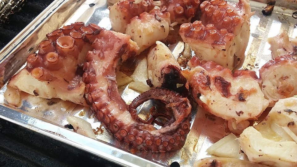 Oktopus Vom Grill Mit Avocado Papaya Salat Von Rebekka79 Chefkoch