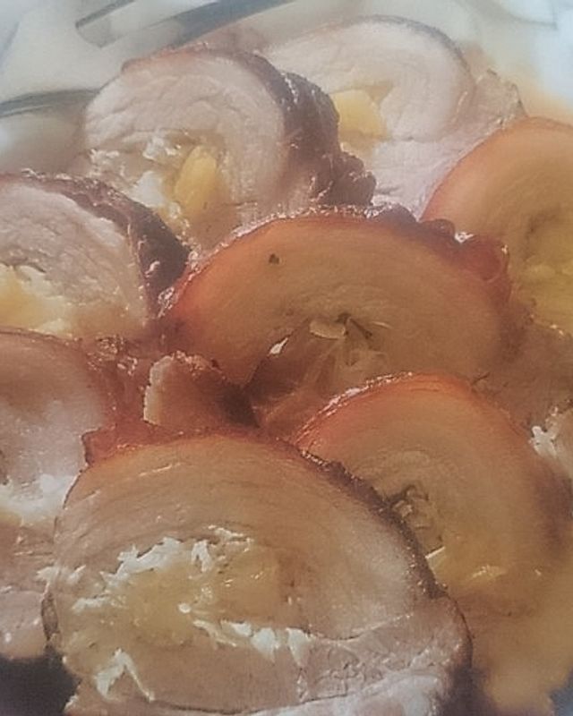 Schweinerollbraten mit Ananaskruste