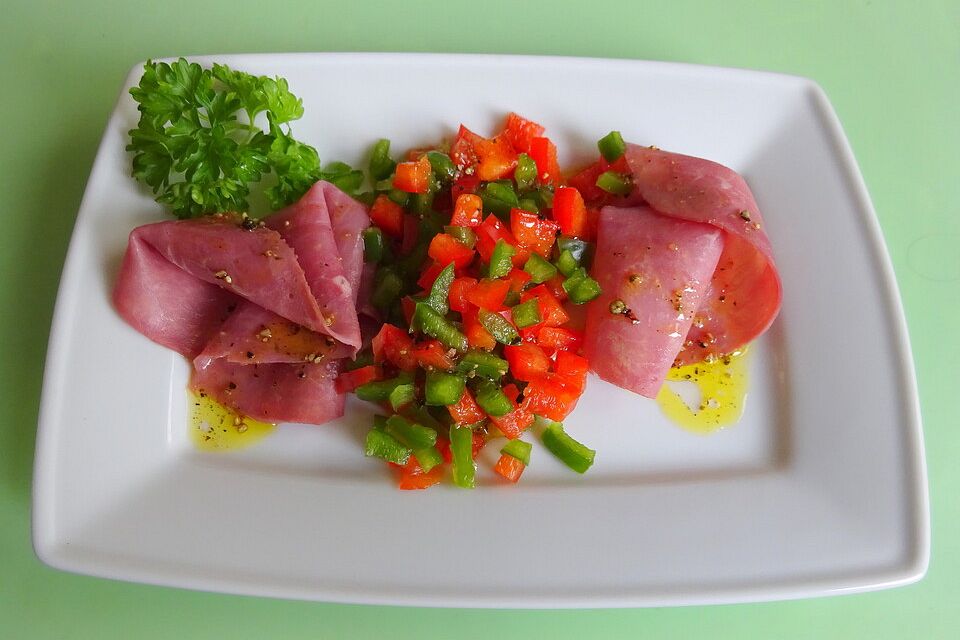 Carpaccio di manzo ai peperoni