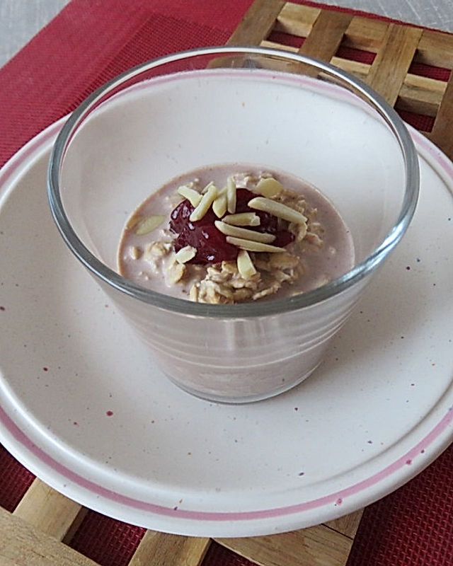 Porridge Schoko-Mandel-Rhabarber