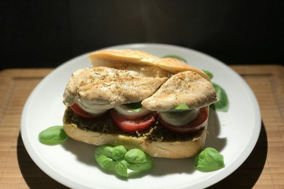 Hähnchen-Burger in Ciabatta