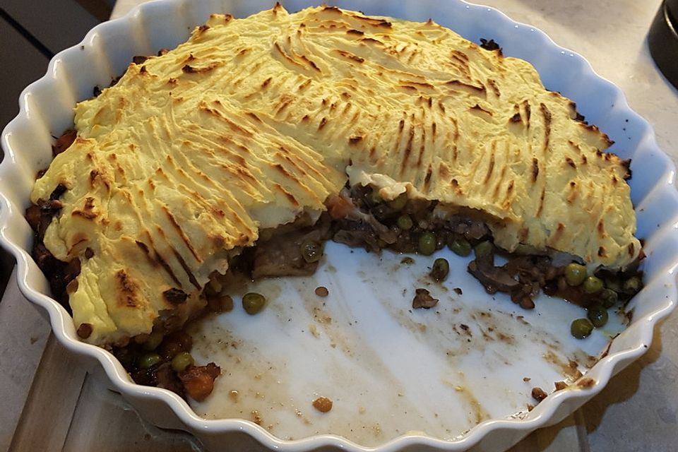 Vegane Shepherd's Pie mit Linsen