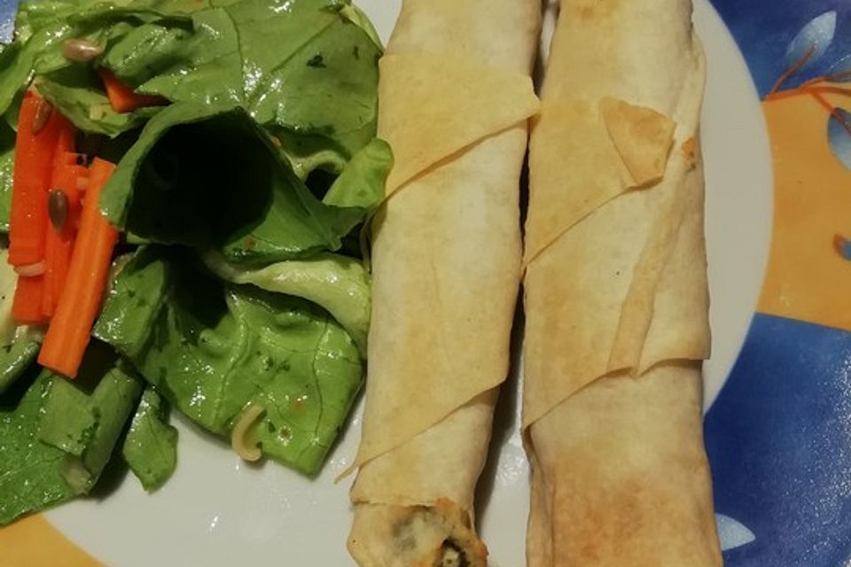 Sigara Börek mit Spinat und Feta Füllung