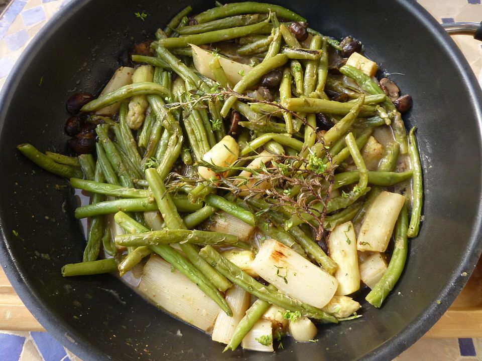 Bohnen mit Spargel und Champignons von Stäbchen92| Chefkoch