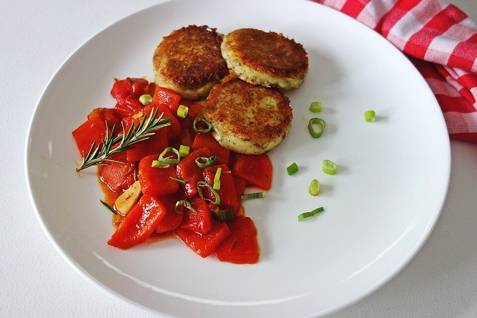 Kartoffelplätzchen mit Schinken und Schnittlauch