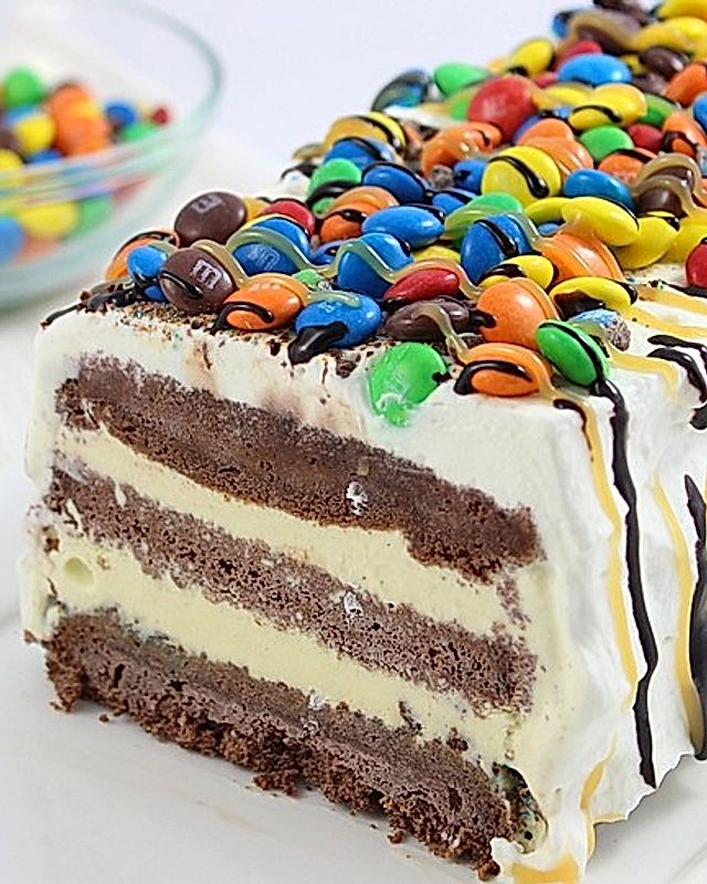 M&M Ice Cream Cake