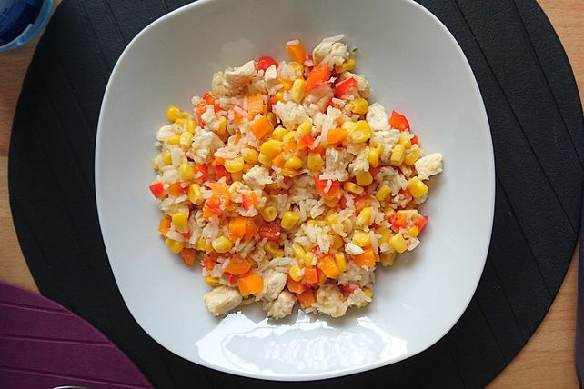 Bunter Gemüsereis mit Hühnchen von Humersweib| Chefkoch