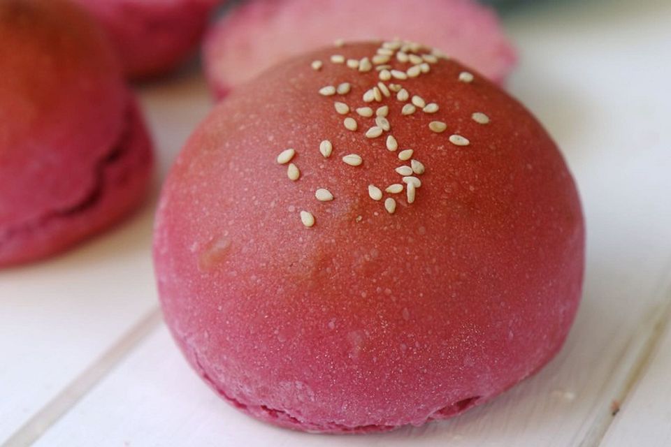 Pinke Hamburger Brötchen