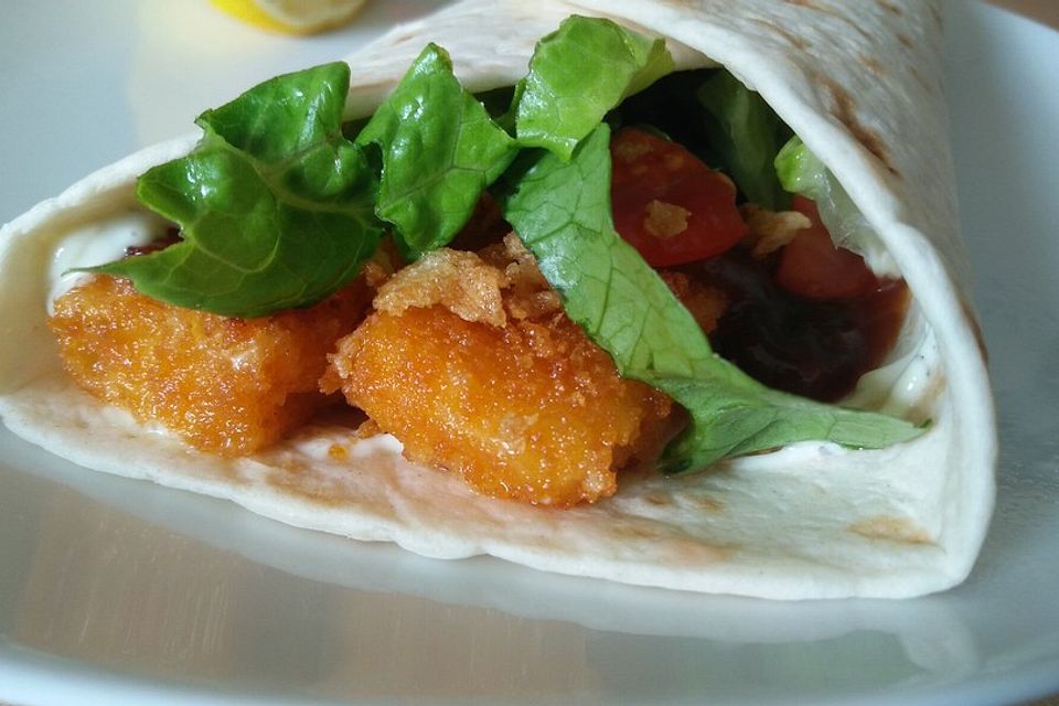 Fischstäbchen-Wraps