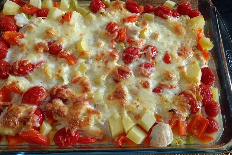 Kartoffelauflauf mit Putenfleisch