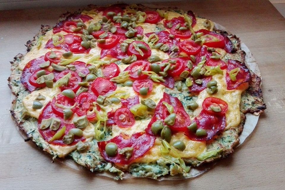 Low Carb Pizzaboden aus Zucchini