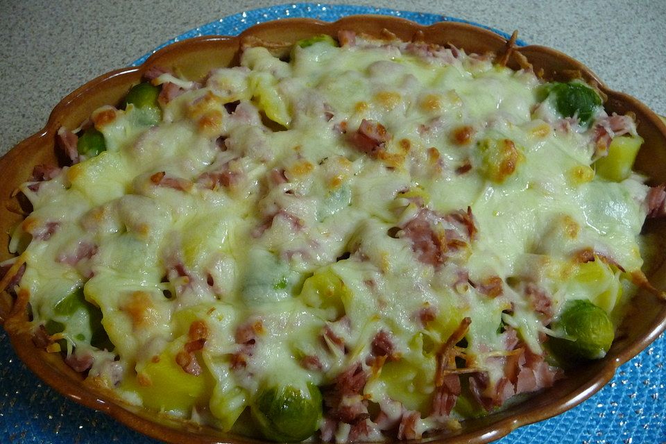 Rosenkohl-Kartoffel-Gratin