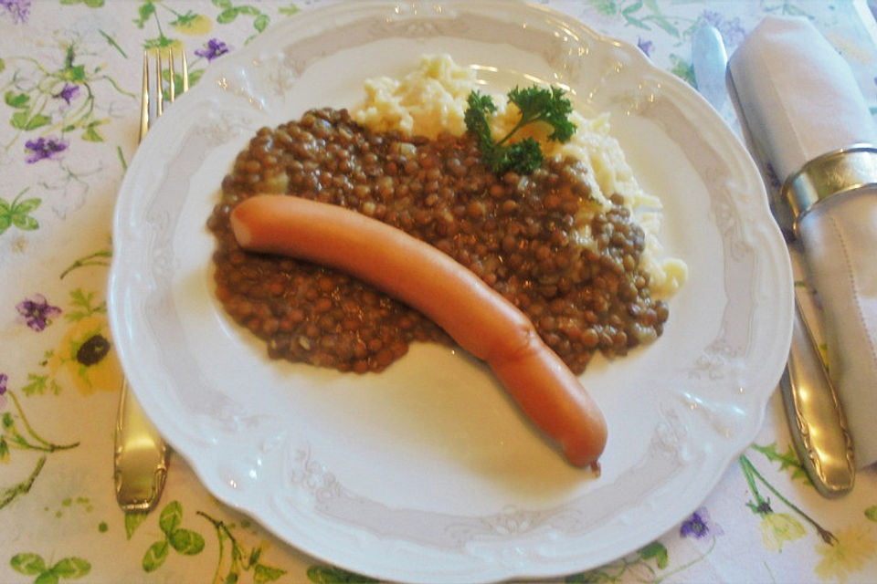 Linsen mit Spätzle