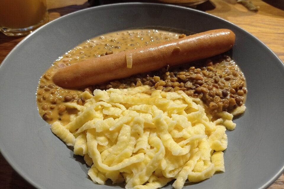 Linsen mit Spätzle