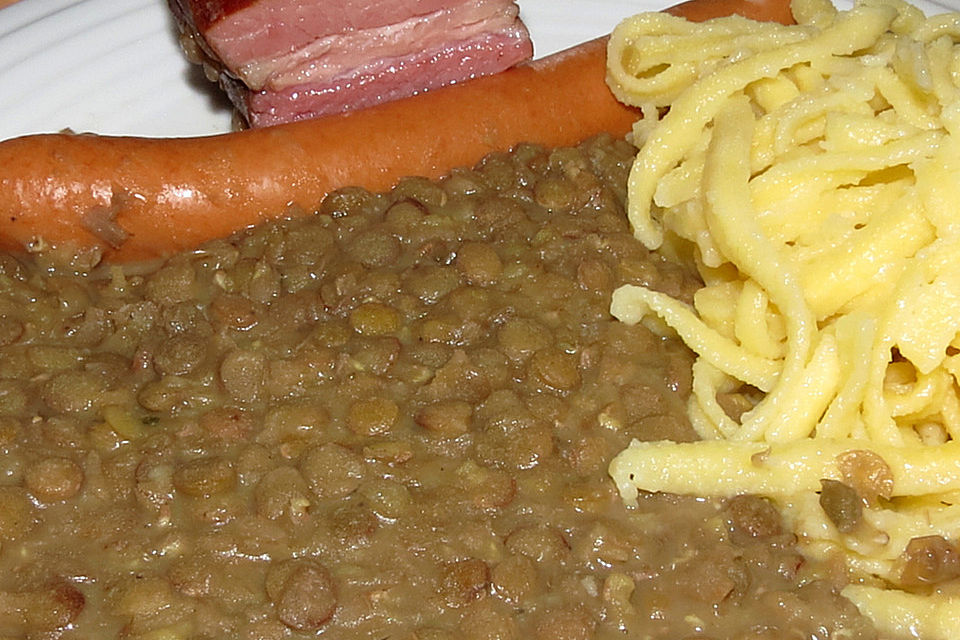 Linsen mit Spätzle