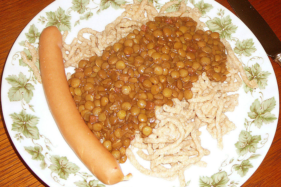 Linsen mit Spätzle