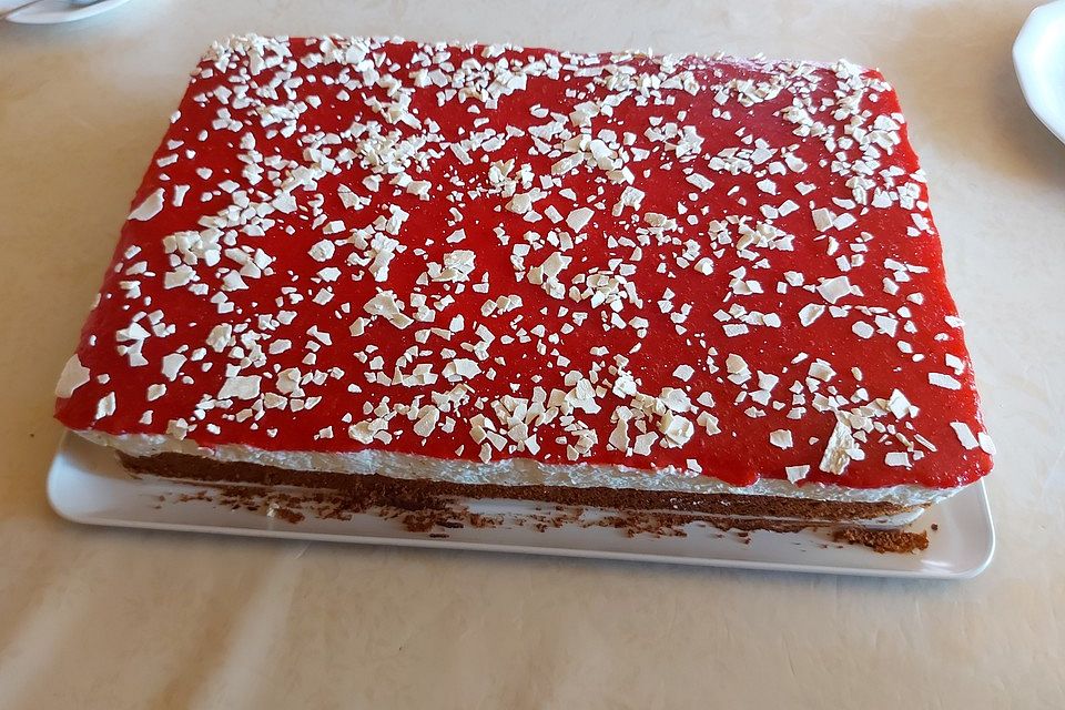 Spaghettieis-Blechkuchen