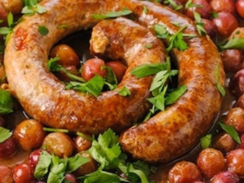 Chorizo mit gerösteten Weintrauben, Reis und Linsen von Njammm | Chefkoch