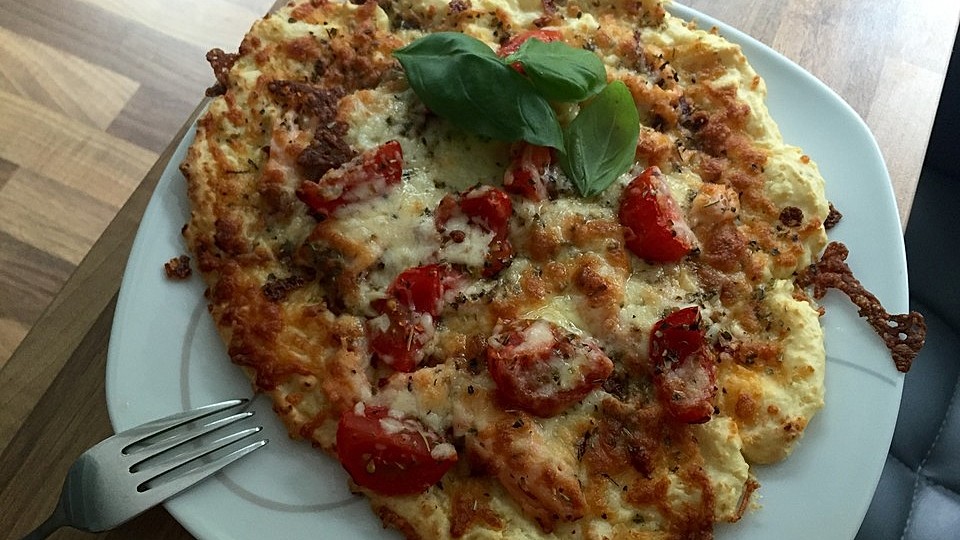 Frischkäsepizza mit Lachs-image