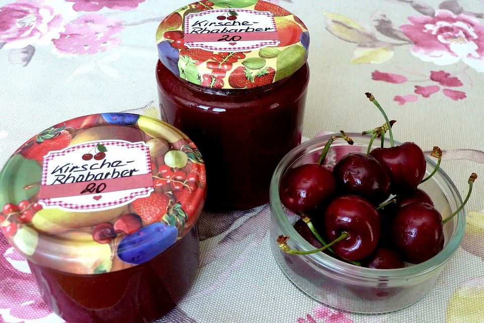 Kirsch-Rhabarber-Marmelade