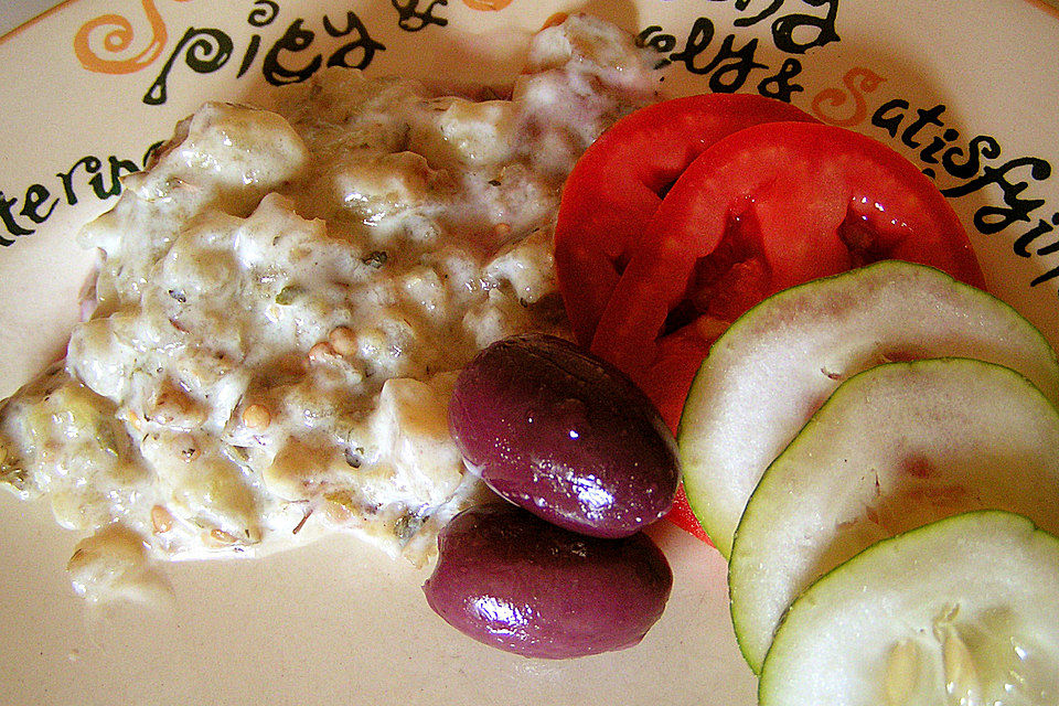 Türkischer Auberginen - Joghurt Salat