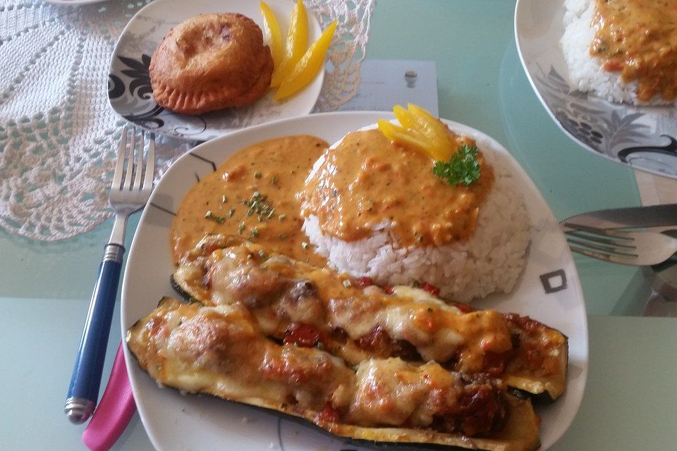 Gefüllte Zucchini mit Hackfleisch